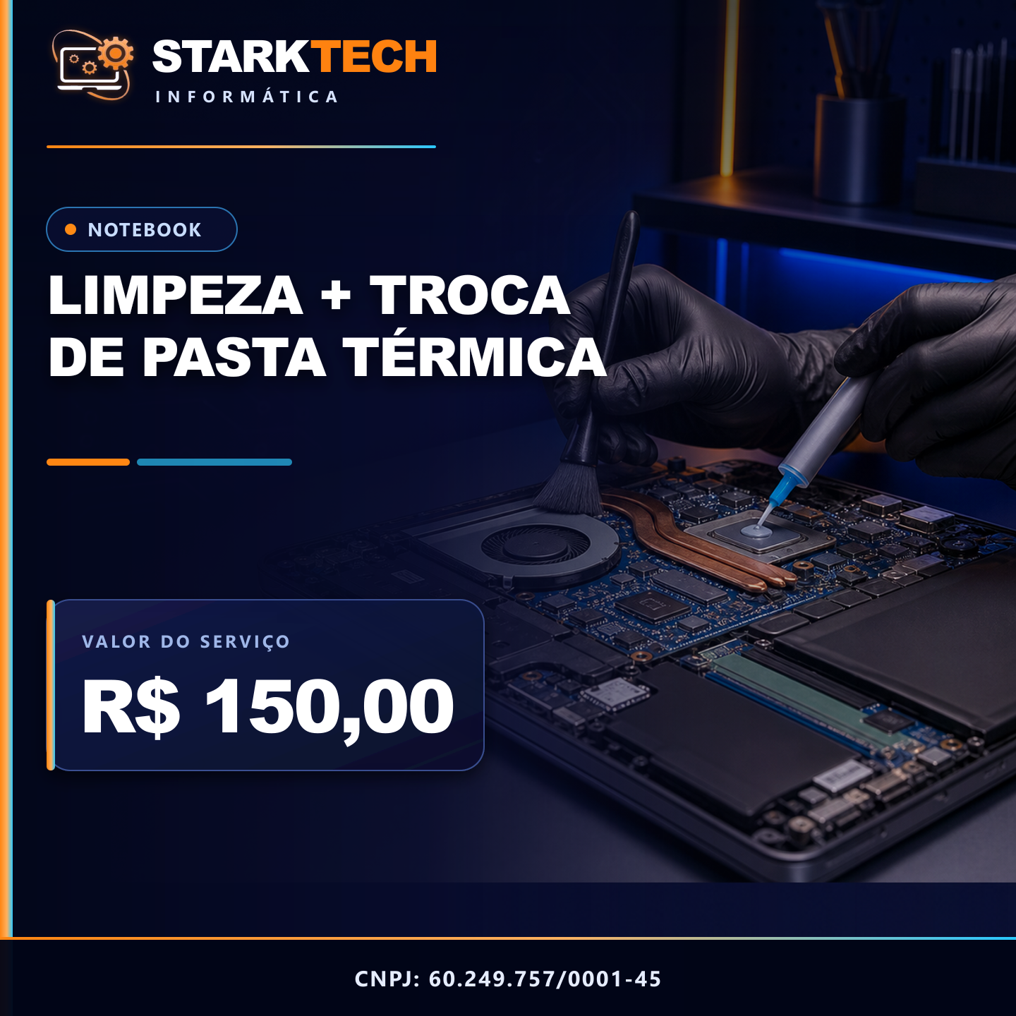 Limpeza e troca de pasta térmica em notebook