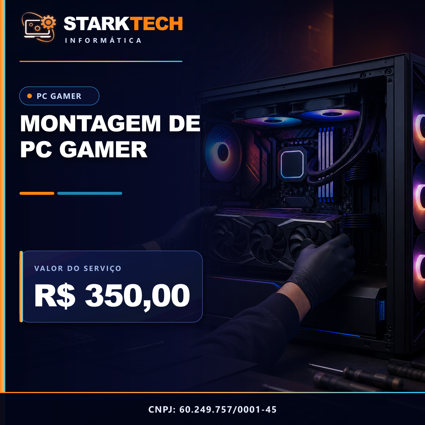 Montagem especializada de PC gamer
